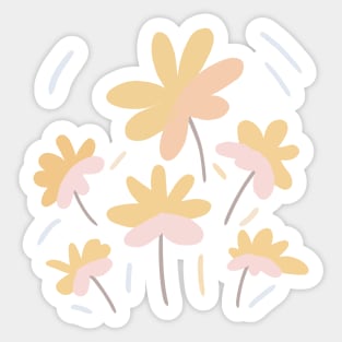 Naive pastel flowers Sticker